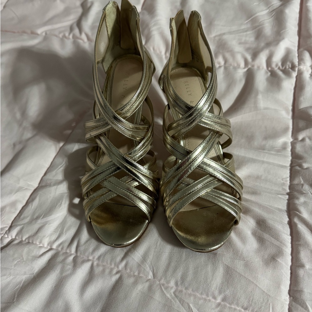 Kelly & Katie Gold Strappy Heels